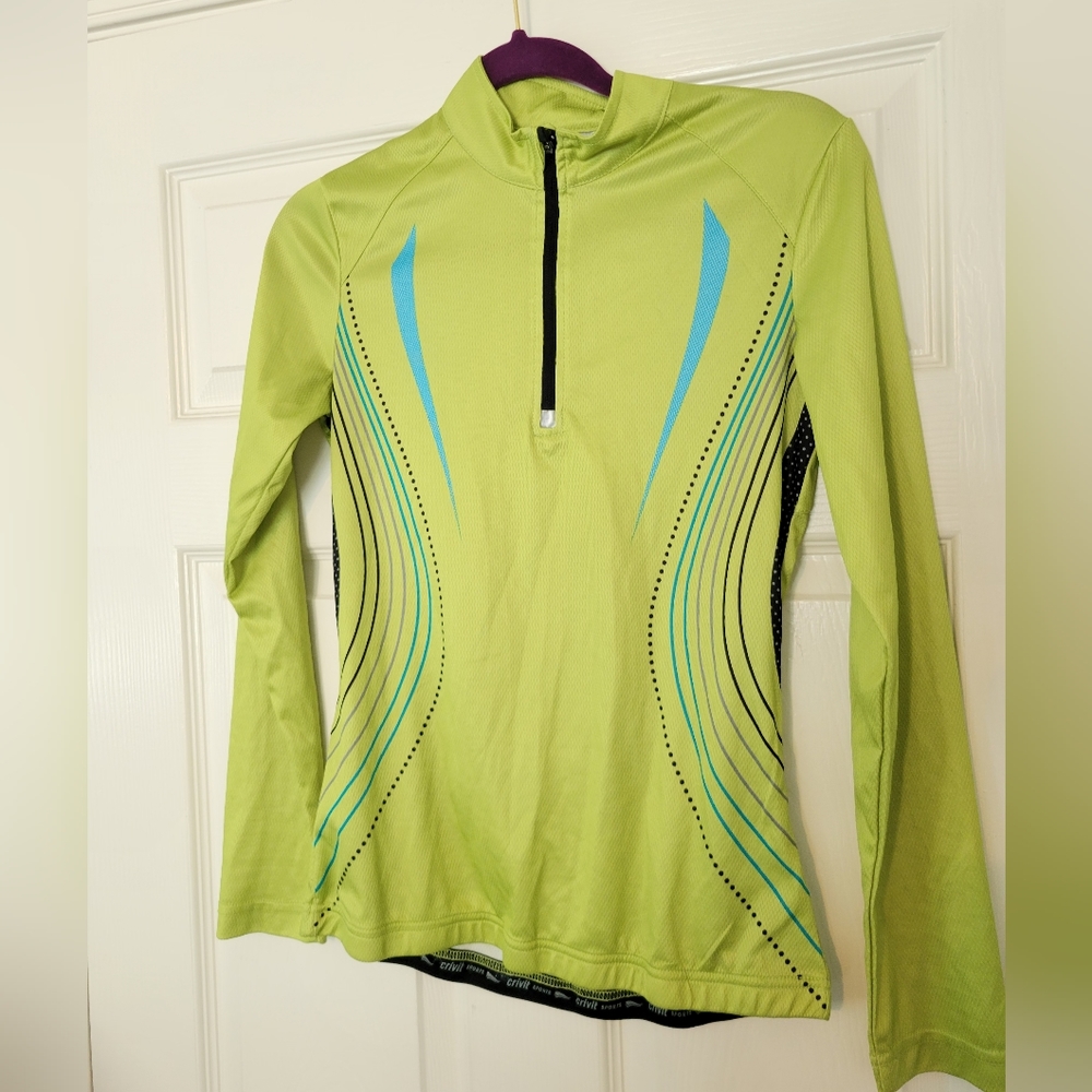 Crivit Sports Cycling Jersey Shirt Top Racing Green Ladies Womens Bike